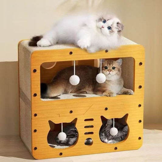 COREMART™-4-Level Cat Scratcher House & Interactive Play Condo
