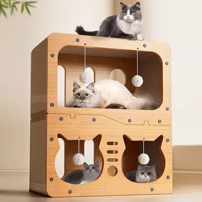 COREMART™-4-Level Cat Scratcher House & Interactive Play Condo