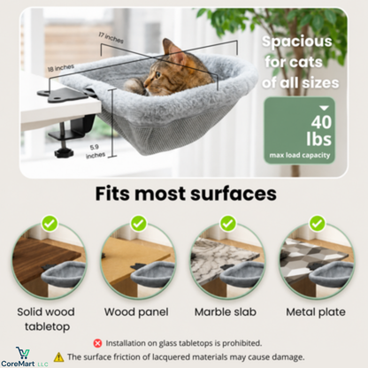 COREMART™ – Hanging Cat Window Bed for Workspaces